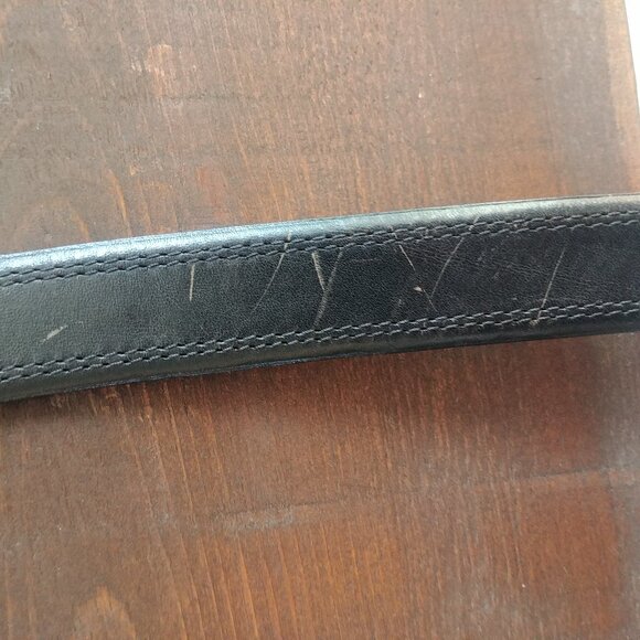 Custom Leather Mens made in Canada very dark black brown belt 36/90 - Picture 3 of 10